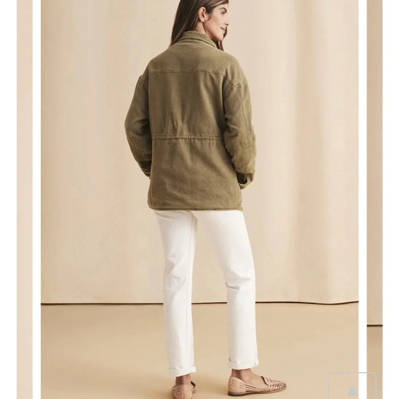FAHERTY ~ Monterey Utility Jacket in Hawkeye Green Small Cotton Linen Blend - Picture 3 of 12